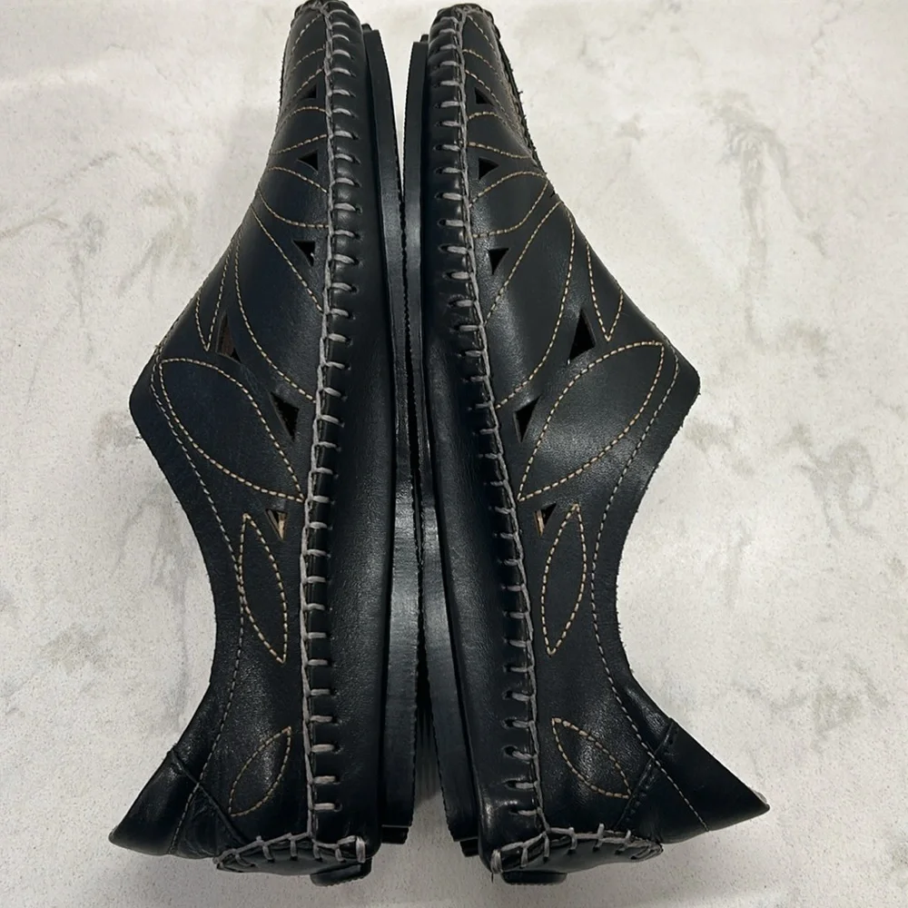 Pikolinos Jerez Womens EU 36 US 6 Black Leather Loafer Shoes Driving Moccasin